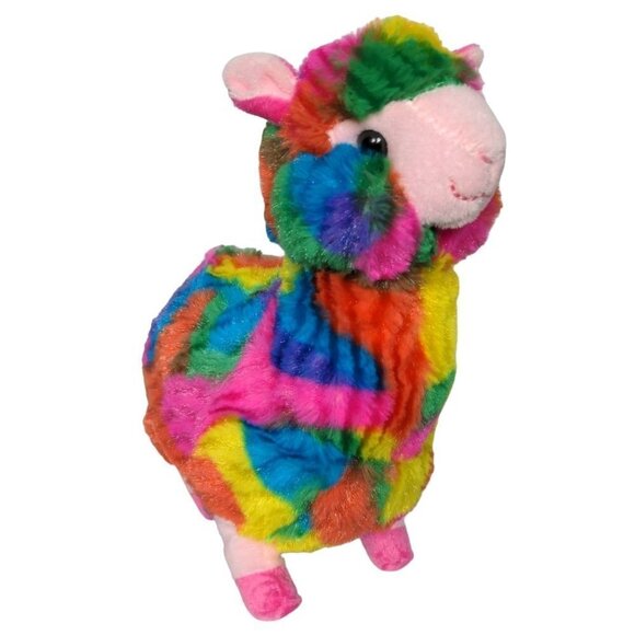 Kellytoy Rainbow Tie Dye Multicolor Llama Plush Stuffed Animal 2016 10.75" - Picture 1 of 8